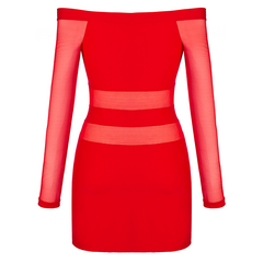 Elegant Red Microfiber Dress: Party at Ibiza.