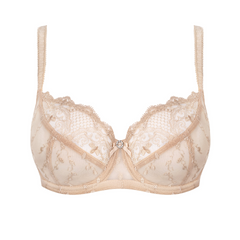 Aurora Beige Sheer Lace Full Figure Bra