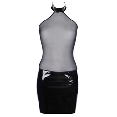 Sovereign Black Latex Dress: Reign with Elegance