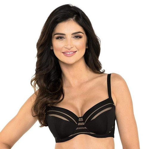 Gorteks Luna Black Striped Full Figure Padded Bra