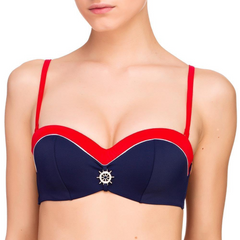 Navy Charm Bandeau Bikini by Lauma Swim