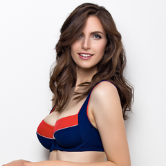 Lauma Swim Navy & Red Bikini Top