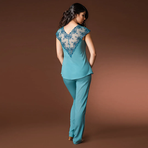 Dreamy Lace Turquoise Night Top by VOVA