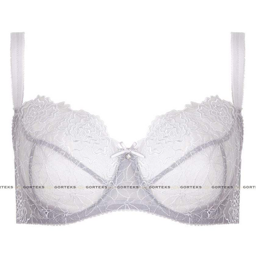 Gorteks Pamela Silver Sheer Mesh Balconette Bra