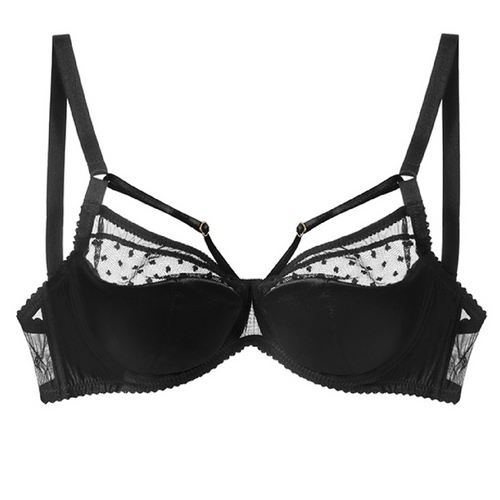 Enchanted Love Black Strappy Bra: Romantic Elegance