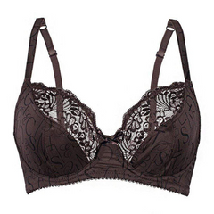 Sassa My Pleasure Semi-Sheer Lace Bra in Elegant Brown