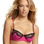 Jezebel Margo Luxe Lace Demi Bra in Fuchsia