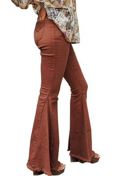 Elegant High Waist Flare Jeans: Retro Chic