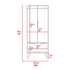 The Regal Oak Closet with Steel Legs