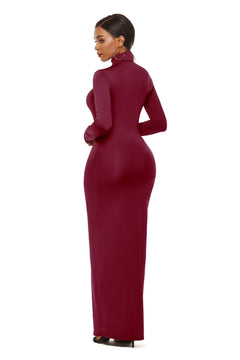 Elegant Maxi Dress with Mock Neck Sophistication