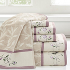 Luxurious Embroidered Cotton Jacquard Towel Set