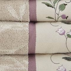 Luxurious Embroidered Cotton Jacquard Towel Set