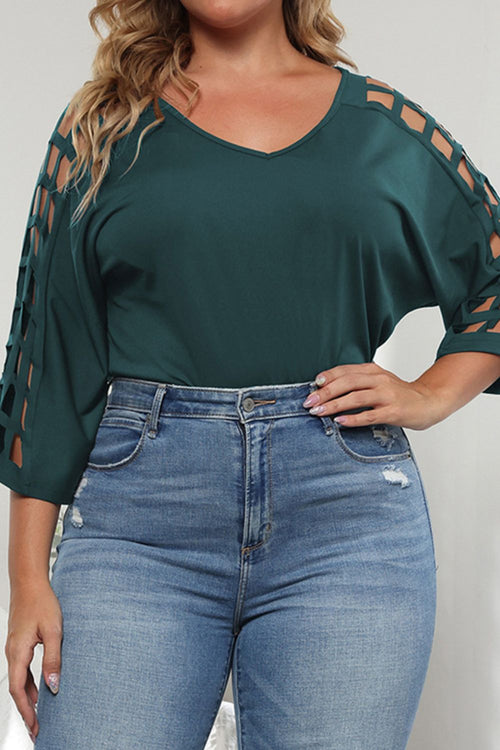 Enchanted Love V-Neck Cutout Blouse: Romance Elegance