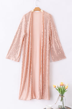 Mystical Sparkle: Enchanted Rose Sequined Kimono