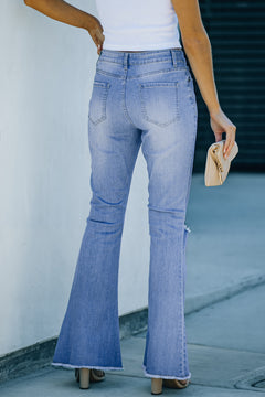 Sky Blue Retro Bell Bottom Denims