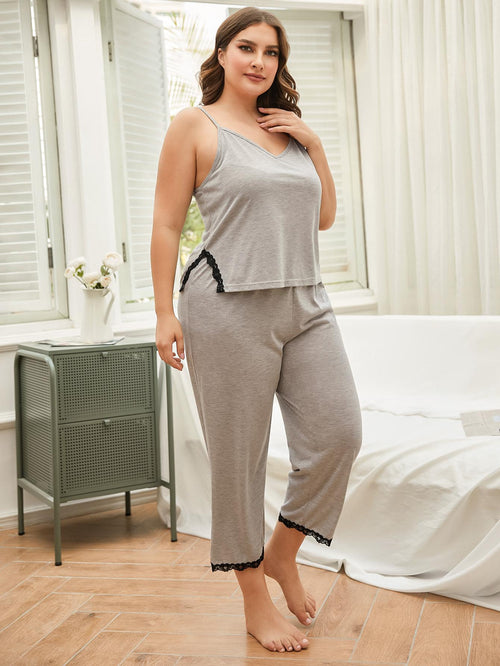 Enchanted Romance Lace Pajama Set: Regal Nightwear