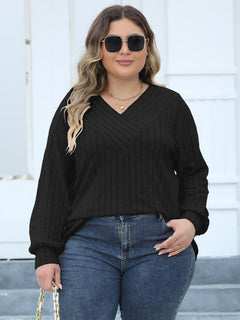 Enchanted Elegance Ribbed V-Neck Sweater 💖