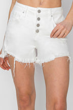 Chic Risen Frayed Hem Denim Shorts