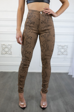 High-Waisted Snake Print Stretch Pants: Spotlight Stealer