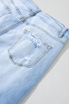 Sky Blue Distressed High Waist Jeans: Stylish!