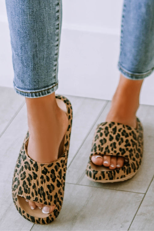 Pink Leopard Elegance Luxury Slip-On Slippers