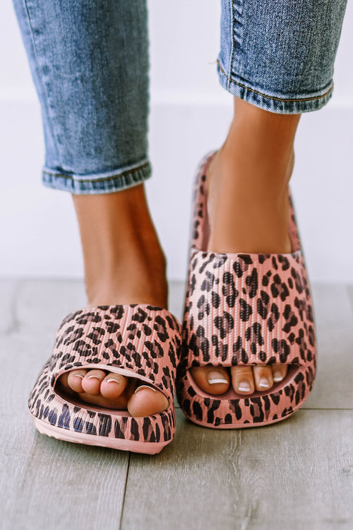 Pink Leopard Elegance Luxury Slip-On Slippers