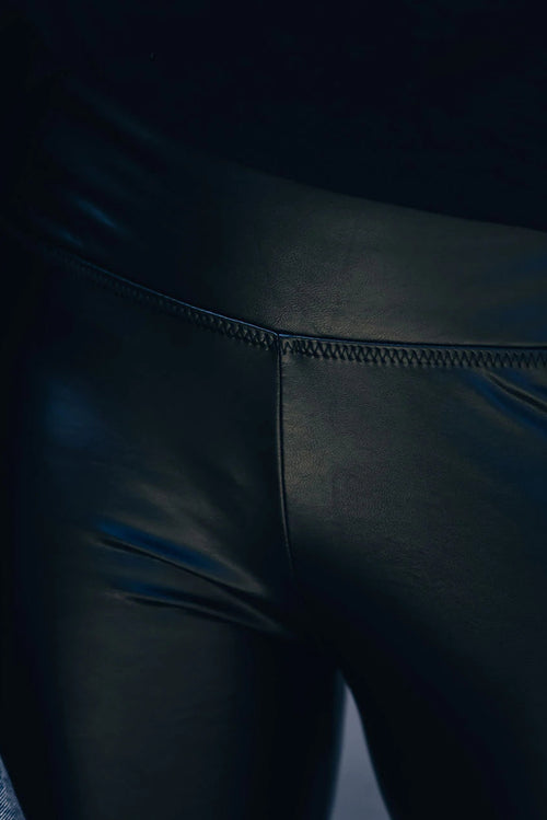 High Waist Faux Leather Leggings: Silhouette Magic! ✨