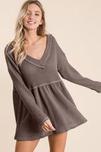 Effortless Charm: BiBi Waffle Babydoll Blouse