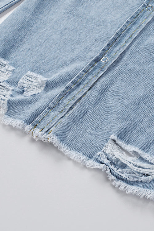 Denim Delight Distressed Shirt: Elevate Your Style