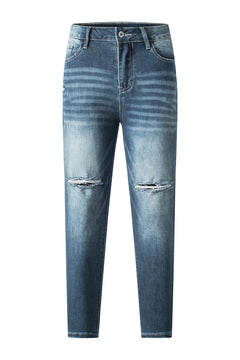 Blue Ripped Skinny Jeans: Edgy, Figure-Enhancing Style