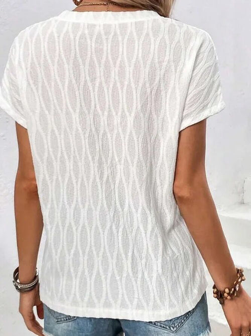 Luxurious Sheer Ruched T-Shirt - Effortless Elegance