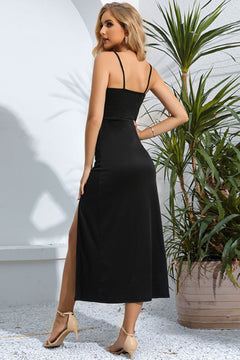 Sophisticated Midi Dress with Split Detail