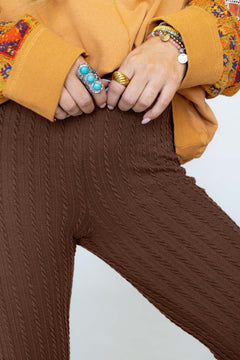 Retro Chic Coffee Flare Pants: Timeless Comfort!