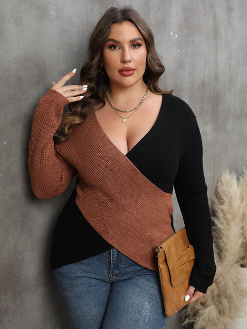 Curvy Love Surplice Sweater: Embrace Your Romance