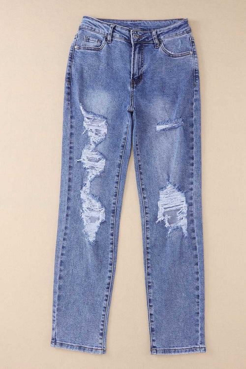 Jill Megan (Meg) Heavy Destroyed Big Hole Boyfriend Jeans