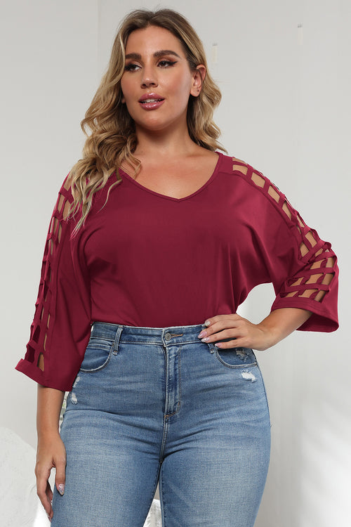 Enchanted Love Dreamy Cutout Sleeve Top: Romantic Elegance 🌹