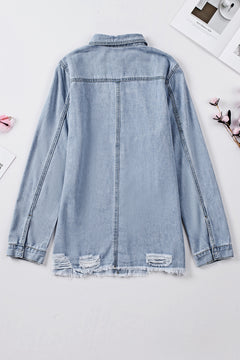 Denim Delight Distressed Shirt: Elevate Your Style