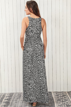 Leopard Pattern Sleeveless Maxi Dress