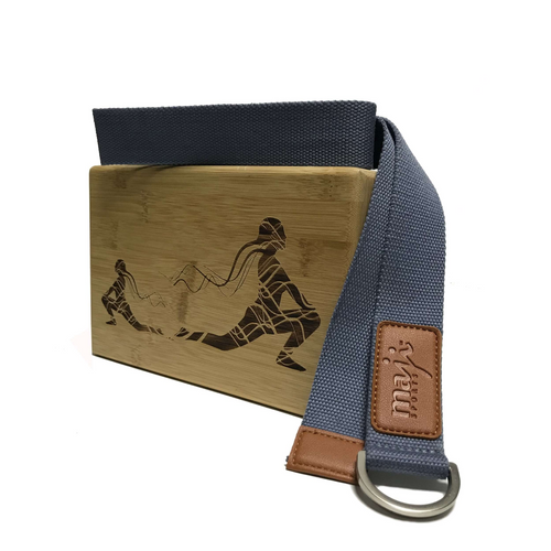 The Luxe Bamboo Yoga Block & Strap