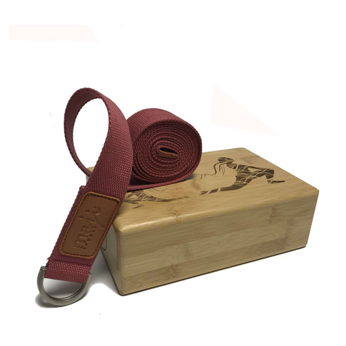 The Luxe Bamboo Yoga Block & Strap