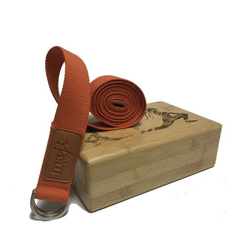 The Luxe Bamboo Yoga Block & Strap