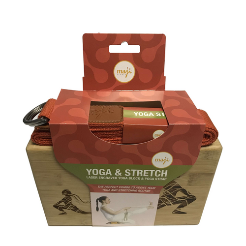 The Luxe Bamboo Yoga Block & Strap