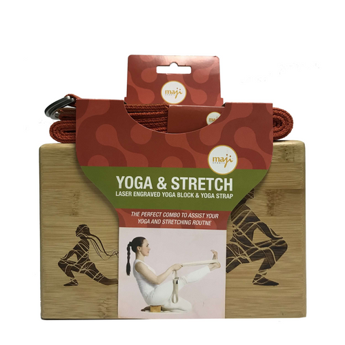 The Luxe Bamboo Yoga Block & Strap