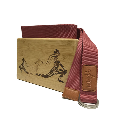 The Luxe Bamboo Yoga Block & Strap