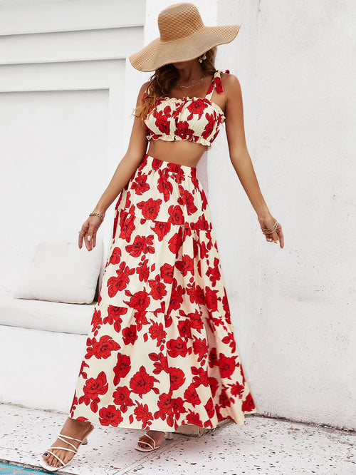 Vacay Glam Floral 2-Piece: Your Sunny Escape