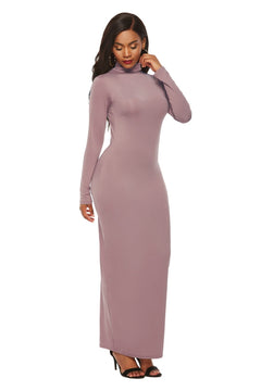 Elegant Maxi Dress with Mock Neck Sophistication