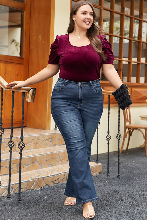 Enchanting Burgundy Velvet Elegance: Plus Size Romance