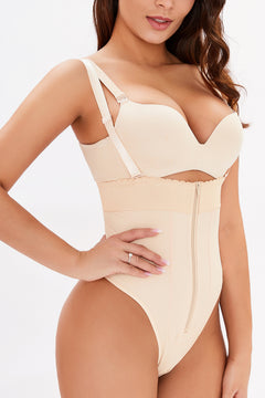 Modern Zip-Up Bodysuit: Adjustable Straps, Stylish Comfort