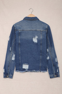 Blue Distressed Denim Jacket: Elevate Your Style!