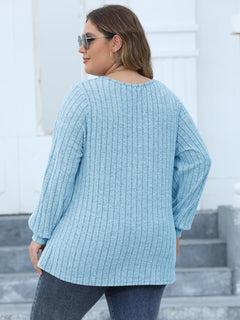 Enchanted Elegance Ribbed V-Neck Sweater 💖